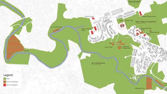 map diagram with green shading in grayscale background