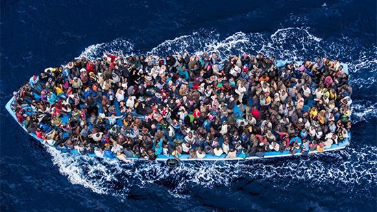 A Typical Boat Carrying Migrants Across the Mediterranean (source: 