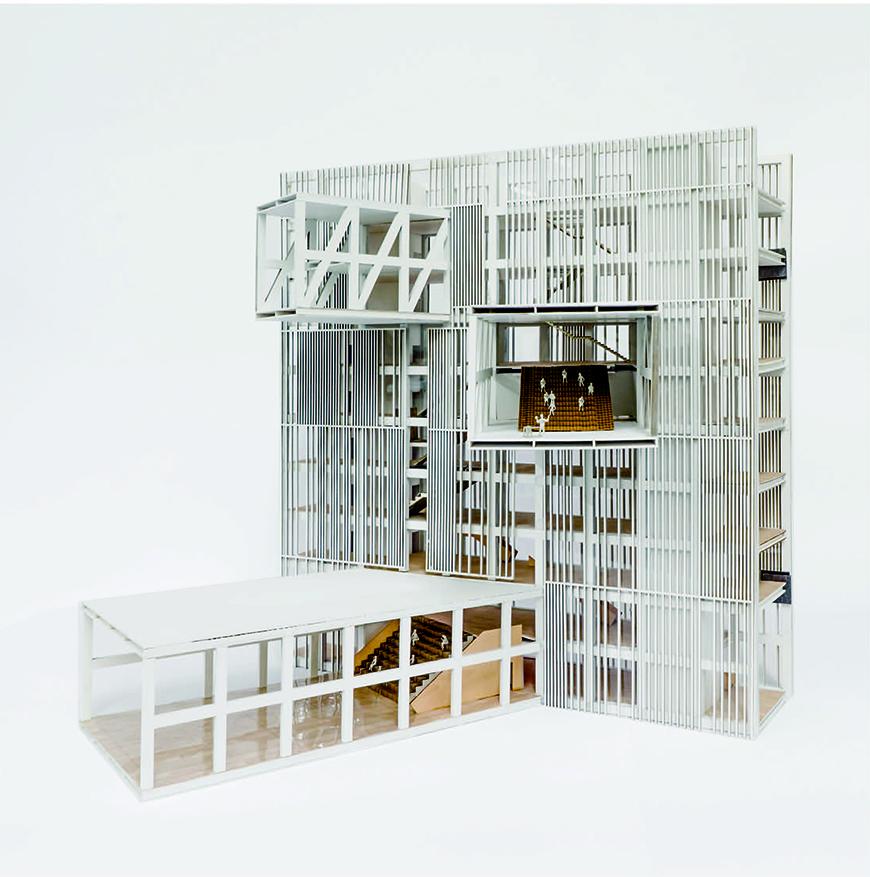 Physical model of a multistory building.