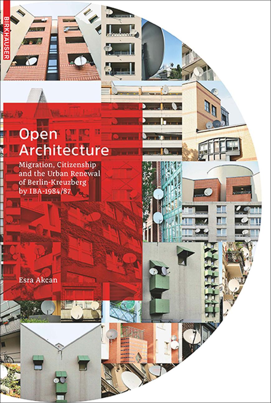 a colorful book cover with a red rectangle and text over a collage of city buildings