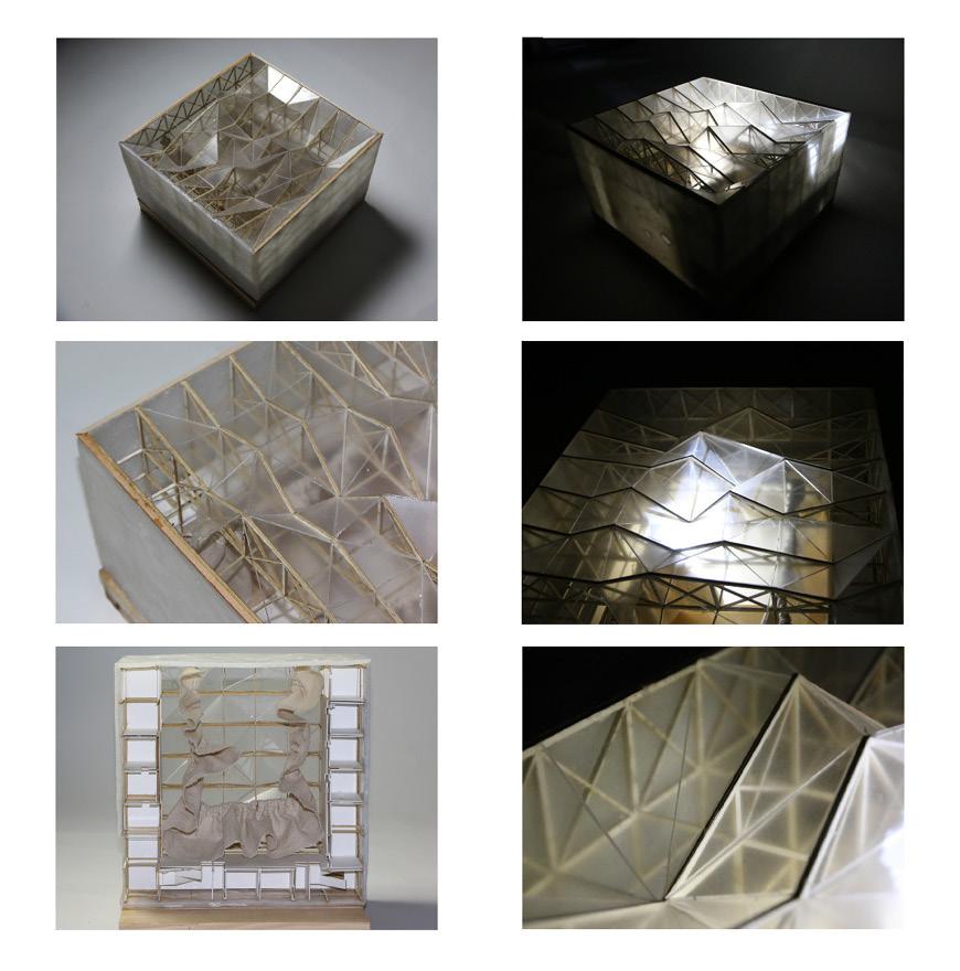 Six views of cube shaped structure. 